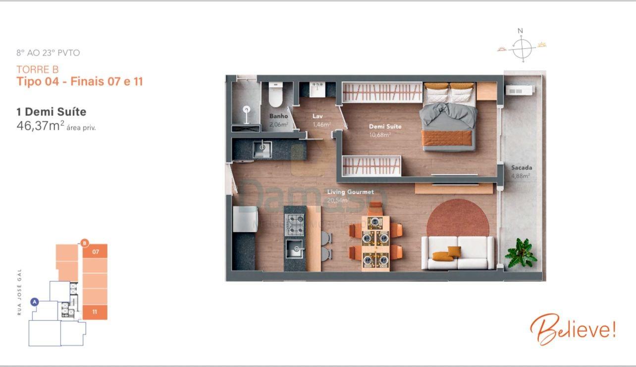 Apartamento, 1 quarto, 46 m² - Foto 30